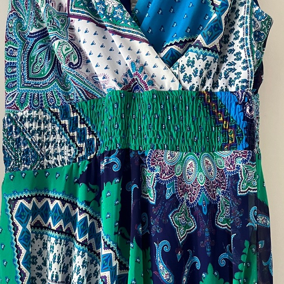 Rabbit Rabbit Rabbit Blue & Green Asymmetrical Patchwork Dress - Picture 3 of 7